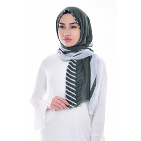 Armine 077-024-08 Haki Krem Baskılı Pamuk Şal