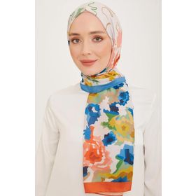 Armine 10001-02 Kiremit-Mavi Trend Şal