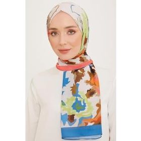 Armine 10001-05 Mavi-Turuncu Trend Şal