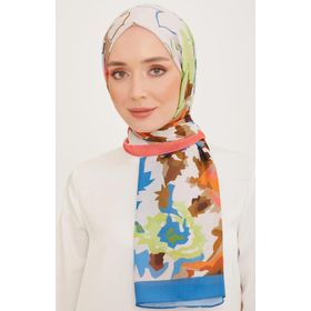Armine 10001-05 Mavi-Turuncu Trend Şal