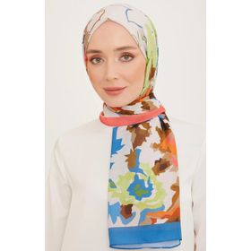 Armine 10001-05 Mavi-Turuncu Trend Şal
