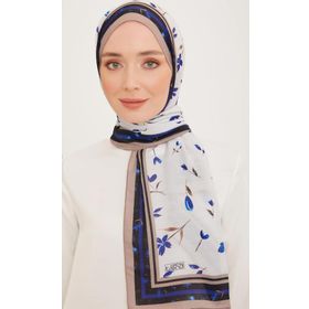 Armine 10008-05 Lacivert Karma Çiçek Desen Trend Şal
