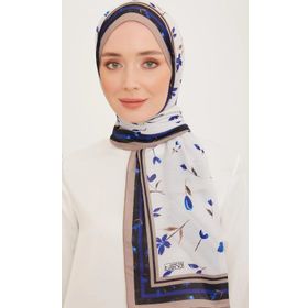 Armine 10008-05 Lacivert Karma Çiçek Desen Trend Şal