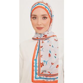 Armine 10008-06 Turuncu Karma Çiçek Desen Trend Şal