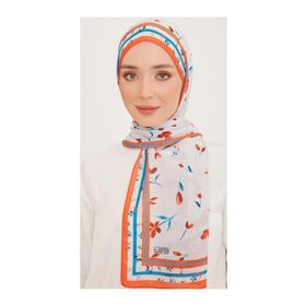 Armine 10008-06 Turuncu Karma Çiçek Desen Trend Şal