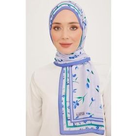 Armine 10008-14 Lila Karma Çiçek Desen Trend Şal