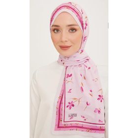 Armine 10008-15 Pembe Karma Çiçek Desen Trend Şal