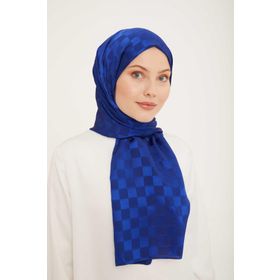 Armine 10126 Kadın Saks Pamuk Saçaklı Şal