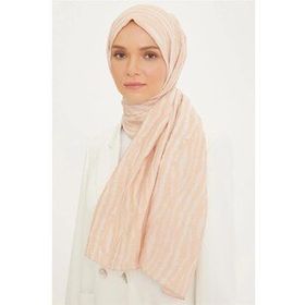Armine 15-23004 Trend Açık Bej Geometrik Desen Pure Lina Şal