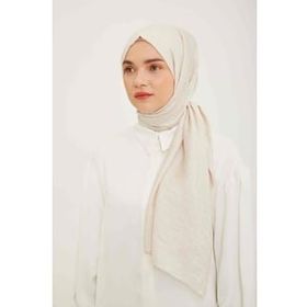 Armine 15-23004 Trend Açık Bej Geometrik Desen Pure Lina Şal