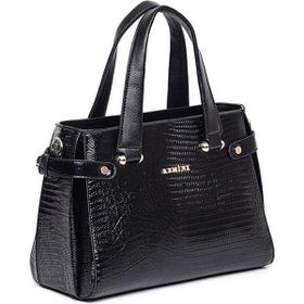 Armine 172 Siyah Croco Baskılı Kadın Çanta