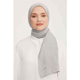 Armine 2-23017 Trend Açık Gümüş Düz Renk Pırıltı Şal