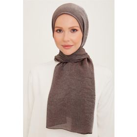 Armine 2-23017 Trend Açık Gümüş Düz Renk Pırıltı Şal