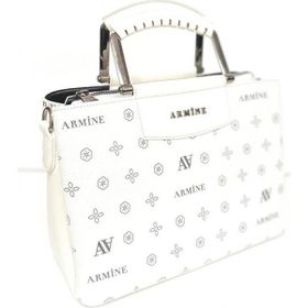 Armine 223 Baskılı Beyaz Kadın Omuz Askılı Çanta