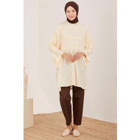 Armine 23Y4435 Aytaşı Kimono Kollu Naturel Kadın Tunik