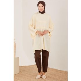 Armine 23Y4435 Aytaşı Kimono Kollu Naturel Kadın Tunik