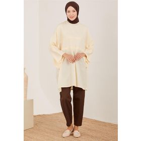 Armine 23Y4435 Aytaşı Kimono Kollu Naturel Kadın Tunik