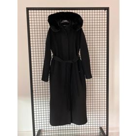Armine 24KT736 Trend Astarlı ve Kuşaklı Siyah Kaşe Kaban
