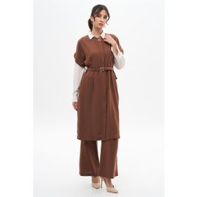 Armine 24YT636 Trend Yelekli Pantolonlu 2'li Taba Takım