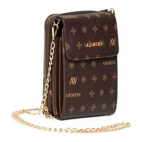 Armine 266 Baskılı Kahverengi Kadın Çapraz Askılı Çanta