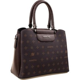 Armine 302KHV Kahverengi Baskılı Kadın Klasik El Çantası