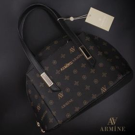 Armine 344 Siyah Baskılı Kadın Omuz Çantası