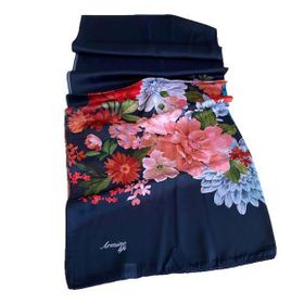 Armine 3611-03 Lacivert Çiçek Desen Şal