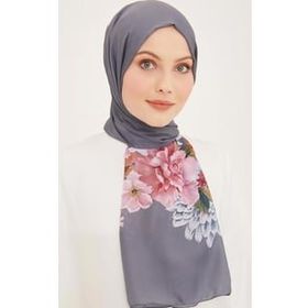 Armine 3611-05 Gri Çiçek Desen Şal