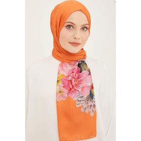 Armine 3611-13 Turuncu Çiçek Desen Şal