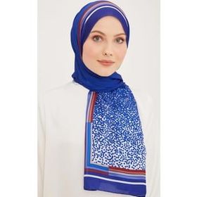Armine 5368-07 Mavi Karışık Desen Şal