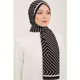 Armine 5761-01 Trend Defne Siyah Beyaz Şal