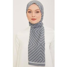 Armine 5761-06 Trend Defne Gri Beyaz Şal