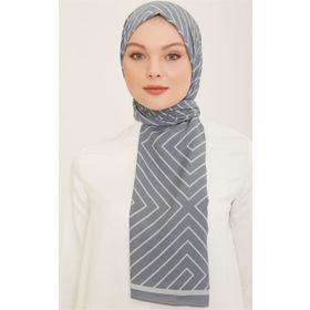 Armine 5761-06 Trend Defne Gri Beyaz Şal