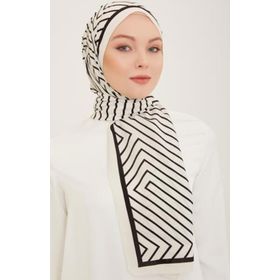Armine 5761-09 Trend Defne Beyaz Siyah Şal