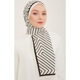 Armine 5761-09 Trend Defne Beyaz Siyah Şal