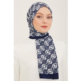 Armine 5763-10 Lacivert Beyaz Şal