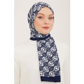 Armine 5763-10 Lacivert Beyaz Şal
