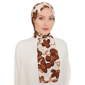 Armine 6348-03 Kahverengi Beyaz Şal