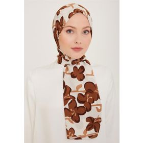 Armine 6348-03 Kahverengi Beyaz Şal