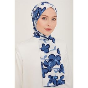 Armine 6348-07 Mavi Beyaz Şal