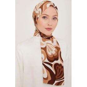 Armine 6348-2-03 Kahverengi Beyaz Şal