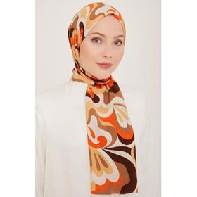 Armine 6348-2-04 Turuncu Kahverengi Şal