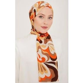 Armine 6348-2-04 Turuncu Kahverengi Şal