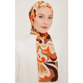 Armine 6348-2-04 Turuncu Kahverengi Şal