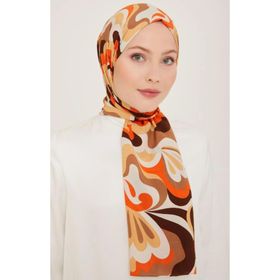 Armine 6348-2-04 Turuncu Kahverengi Şal