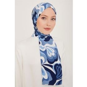 Armine 6348-2-07 Mavi Beyaz Şal
