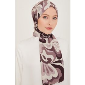 Armine 6348-2-23 Mürdüm Beyaz Şal
