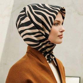 Armine 8274-02 Sura Zebra Desen İpek Eşarp