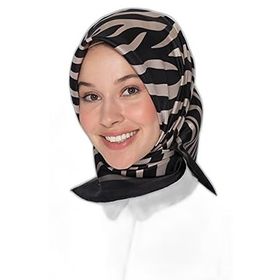 Armine 8274-02 Sura Zebra Desen İpek Eşarp