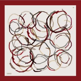 Armine 8902-04 Bordo Desenli Tivil İpek Eşarp